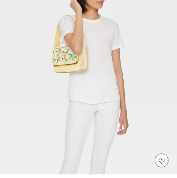 NEW NWT Floral Embellished Cream Handbag. - Picture 3 of 4